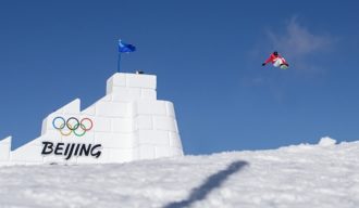 BEIJING, CHINA - February 05:   Kokomo Murase of Japan in action during the Snowboard Slopestyle qualification for women at Genting Snow Park during the Winter Olympic Games on February 5th, 2022 in Zhangjiakou, China.  (Photo by Tim Clayton/Corbis via Getty Images)